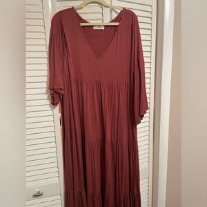 NATURAL LIFE Deep Red Maxi Dress